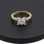 Christian geel gouden vierpoots zirkonia ring
