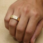 Tricolor gouden cachet ring