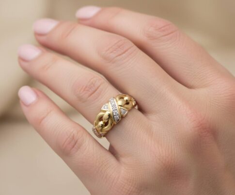 Bicolor zirkonia ring