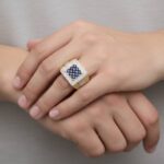 Bicolor gouden heren ring