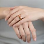 Gouden bloedkoraal ring