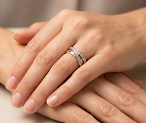 Christian bicolor gouden ring met briljanten