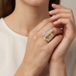 Zilveren ruwe rozenkwarts ring