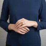 Gouden bloedkoraal ring