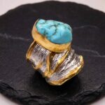 Zilveren ring met turkoois