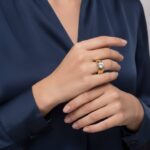 Geel gouden ring met zirkonia