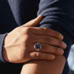 Gouden zegelring met onyx met agaat