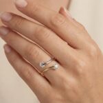 14 karaats bicolor gouden ring met zirkonia