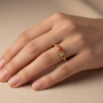14 karaat ring met bloedkoraal