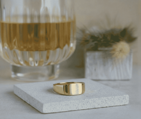 Christian 14 karaat geel gouden cachet ring