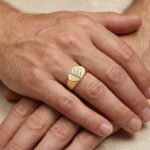 Gouden bicolor cachet ring