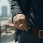 Gouden heren ring cachet model