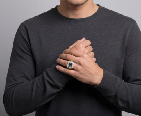 Bicolor gouden heren ring