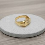 Gouden bicolor cachet ring