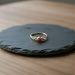 14 karaat ring met bloedkoraal