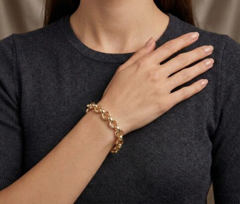 14 karaat geel gouden jasseron armband