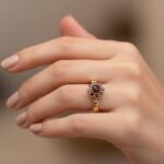 Gouden Christian ring met granaten