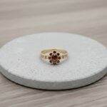 Gouden Christian ring met granaten