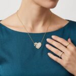 Bicolor dubbele zirkonia harten hanger