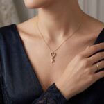 Gouden zirkonia harten sleutel hanger