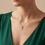 Gouden zirkonia harten sleutel hanger