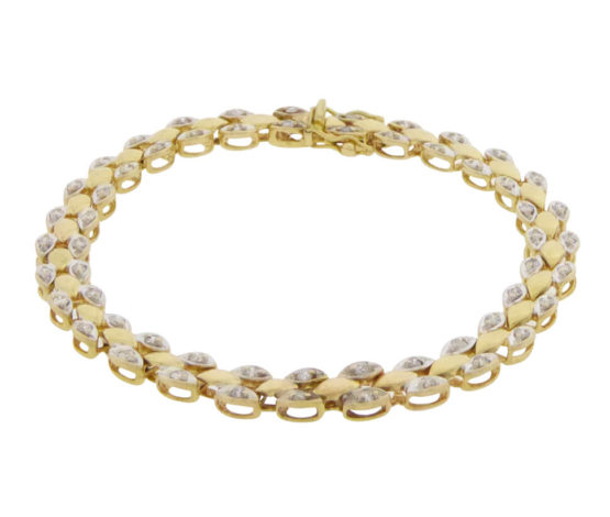 Bicolor gouden armband met diamanten