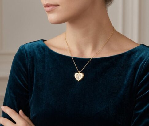 Geel gouden ketting met hart hanger