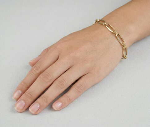 Gouden closed forever schakelarmband