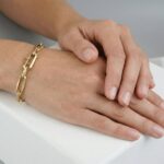 Gouden closed forever schakelarmband