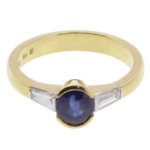 18 karaat gouden tanzaniet en diamanten ring