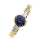 18 karaat gouden tanzaniet en diamanten ring