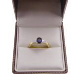 18 karaat gouden tanzaniet en diamanten ring