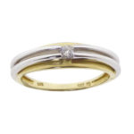 Bicolor gouden ring met solitair briljant