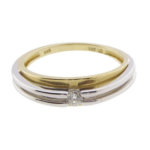 Bicolor gouden ring met solitair briljant