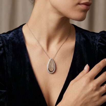 18 karaat bicolor hanger met diamanten