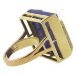 18 karaat gouden briljanten en lapis lazuli ring