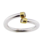 Bicolor ring met 2 briljanten