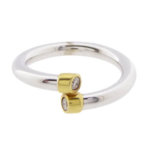 Bicolor ring met 2 briljanten