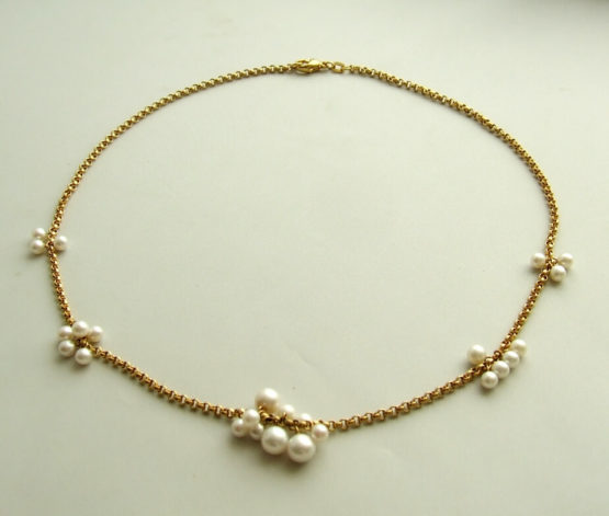 Geel gouden parel collier