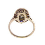 18 karaat gouden saffieren en diamanten ring