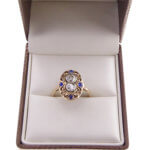 18 karaat gouden saffieren en diamanten ring