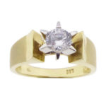 Geel gouden ring met zirkonia