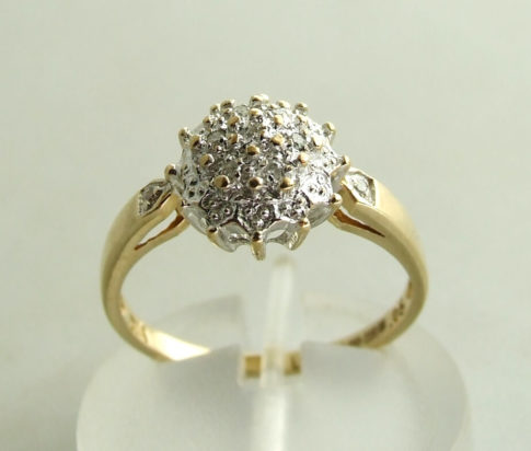 Geel gouden occasion ring met diamanten