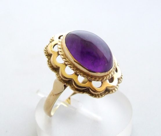 Gouden occasion ring met amethyst