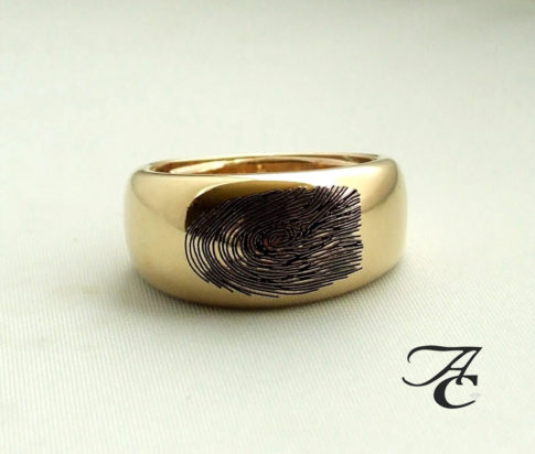 Geel gouden fingerprint ring