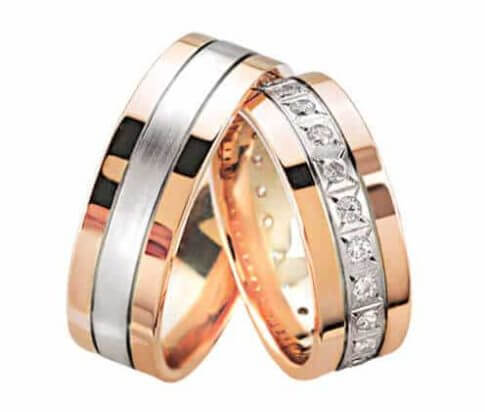 Rosé gouden trouwringen met diamanten 0.25 ct.