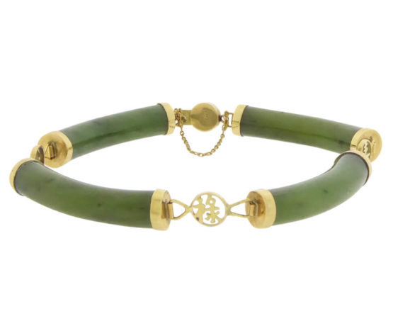 Gouden armband met jade