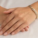 Gouden tricolor armband met diamant