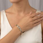 Gouden tricolor armband met diamant