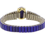 Stalen en gouden armband met lapis lazuli